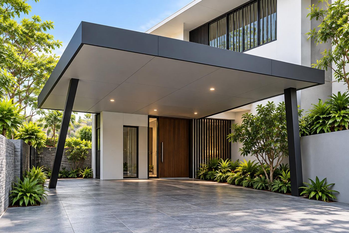 Flat-roof carport